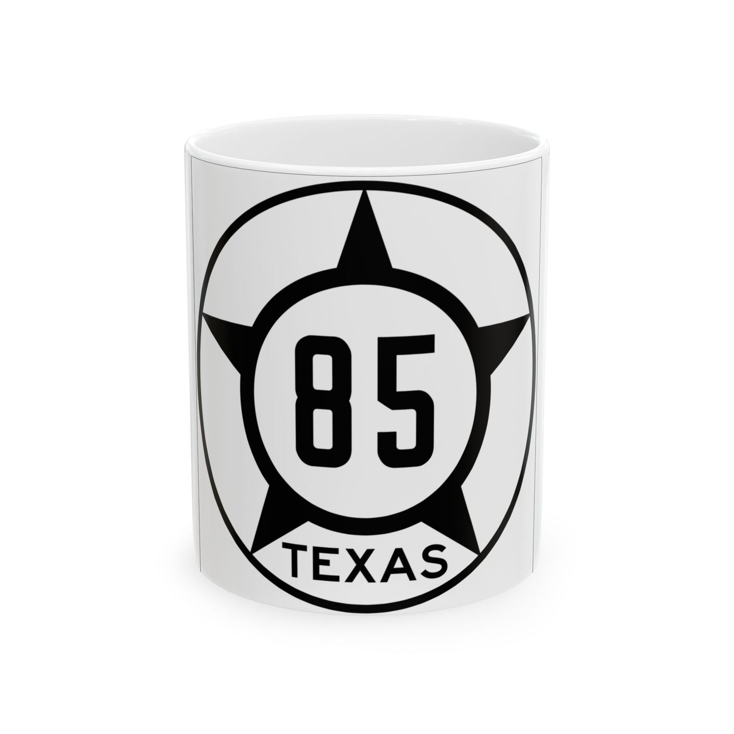 Old Texas 85 (Texas) (Road Sign) White Coffee Mug