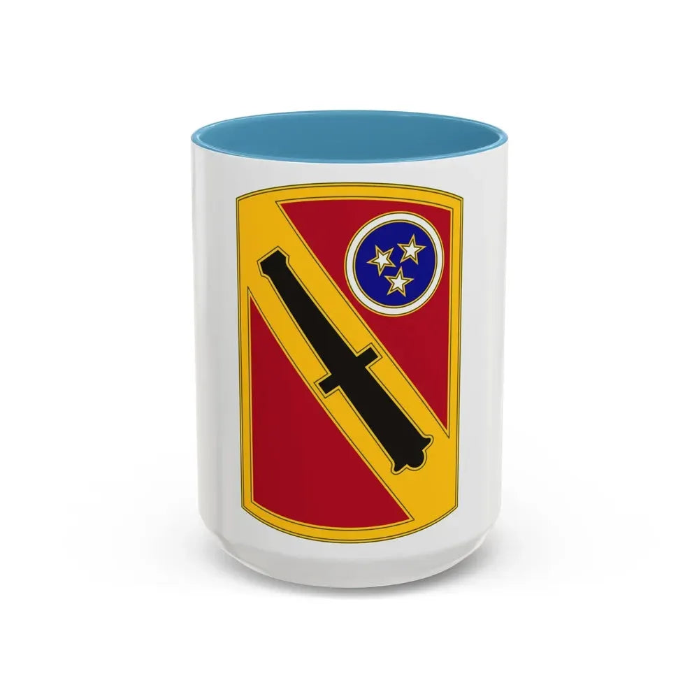 196th Field Artillery Brigade v3 (U.S. Army) Accent Coffee Mug 15oz Light Blue - Go Mug Yourself