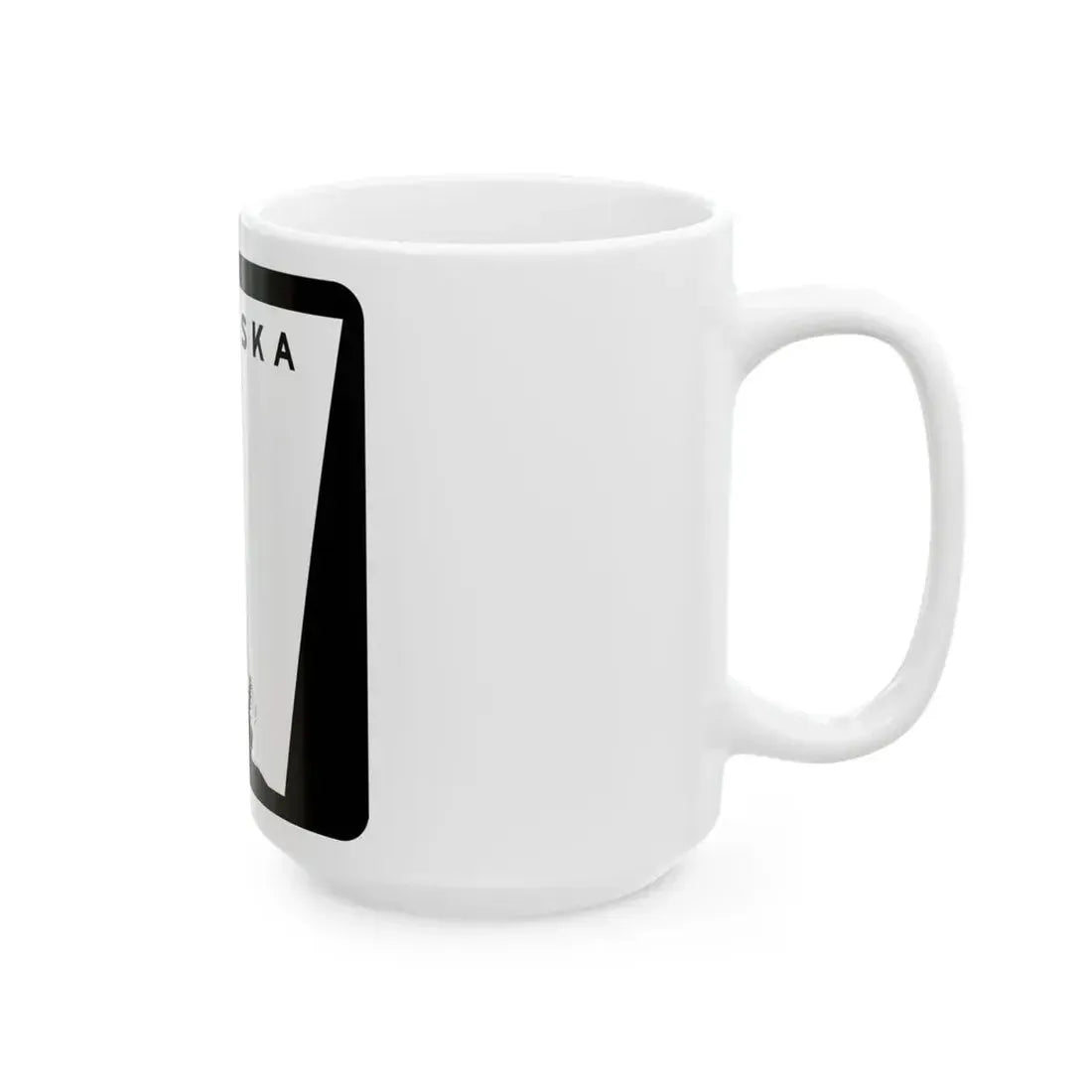 1975 Nebraska Route 1 state highway marker (Nebraska) (Road Sign) White Coffee Mug - Go Mug Yourself