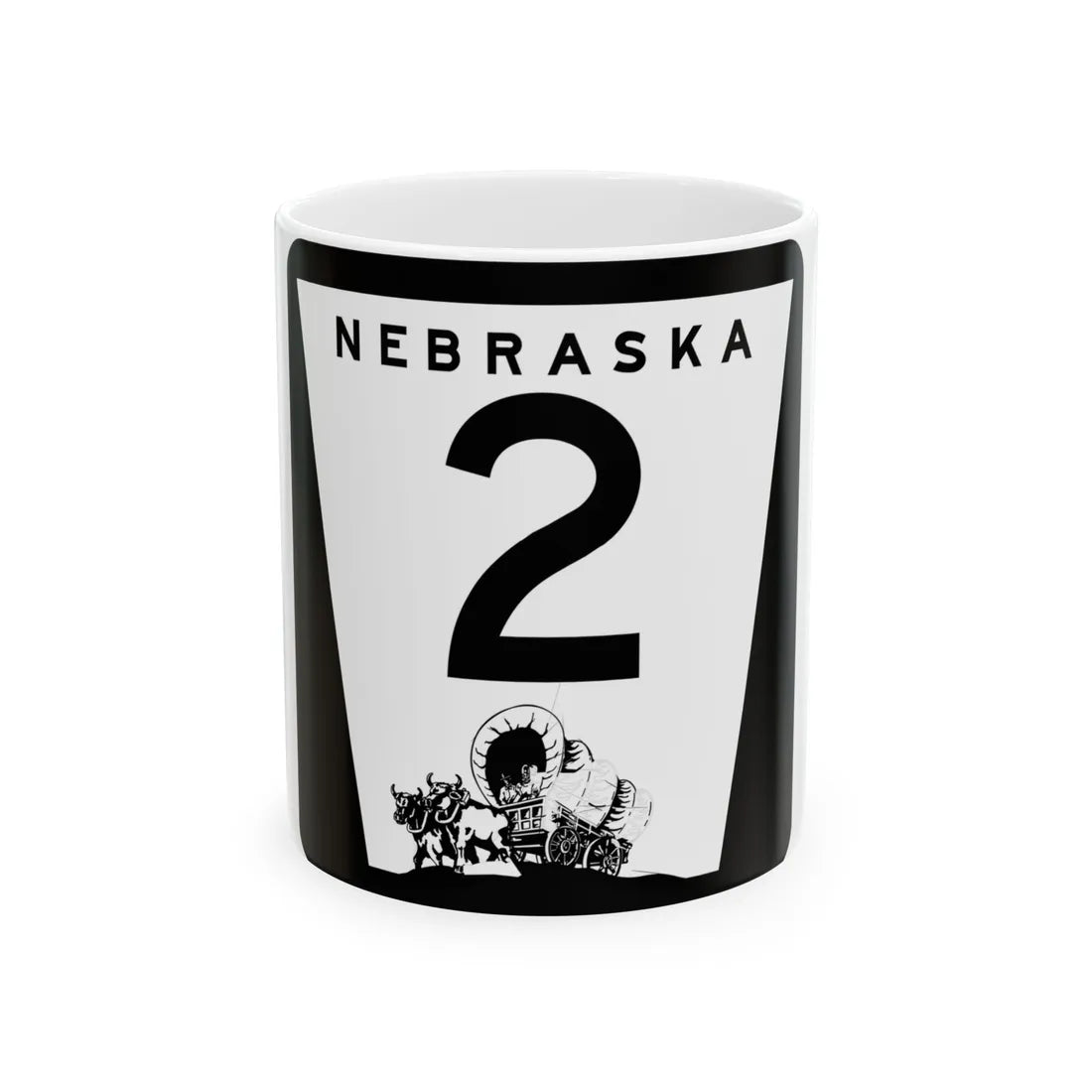 1975 Nebraska Route 2 state highway marker (Nebraska) (Road Sign) White Coffee Mug 11oz - Go Mug Yourself
