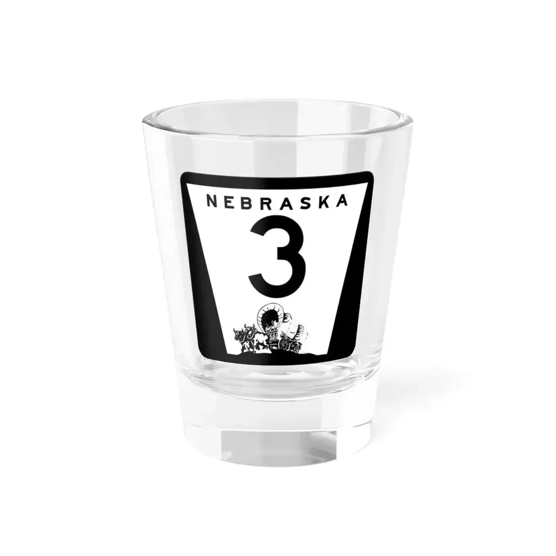 1975 Nebraska Route 3 state highway marker (Nebraska) (Road Sign) Shot Glass 1.5oz 1.5oz - Go Mug Yourself