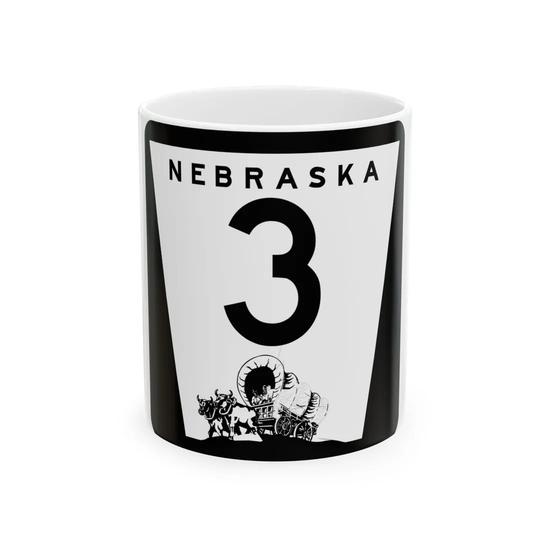 1975 Nebraska Route 3 state highway marker (Nebraska) (Road Sign) White Coffee Mug 11oz - Go Mug Yourself
