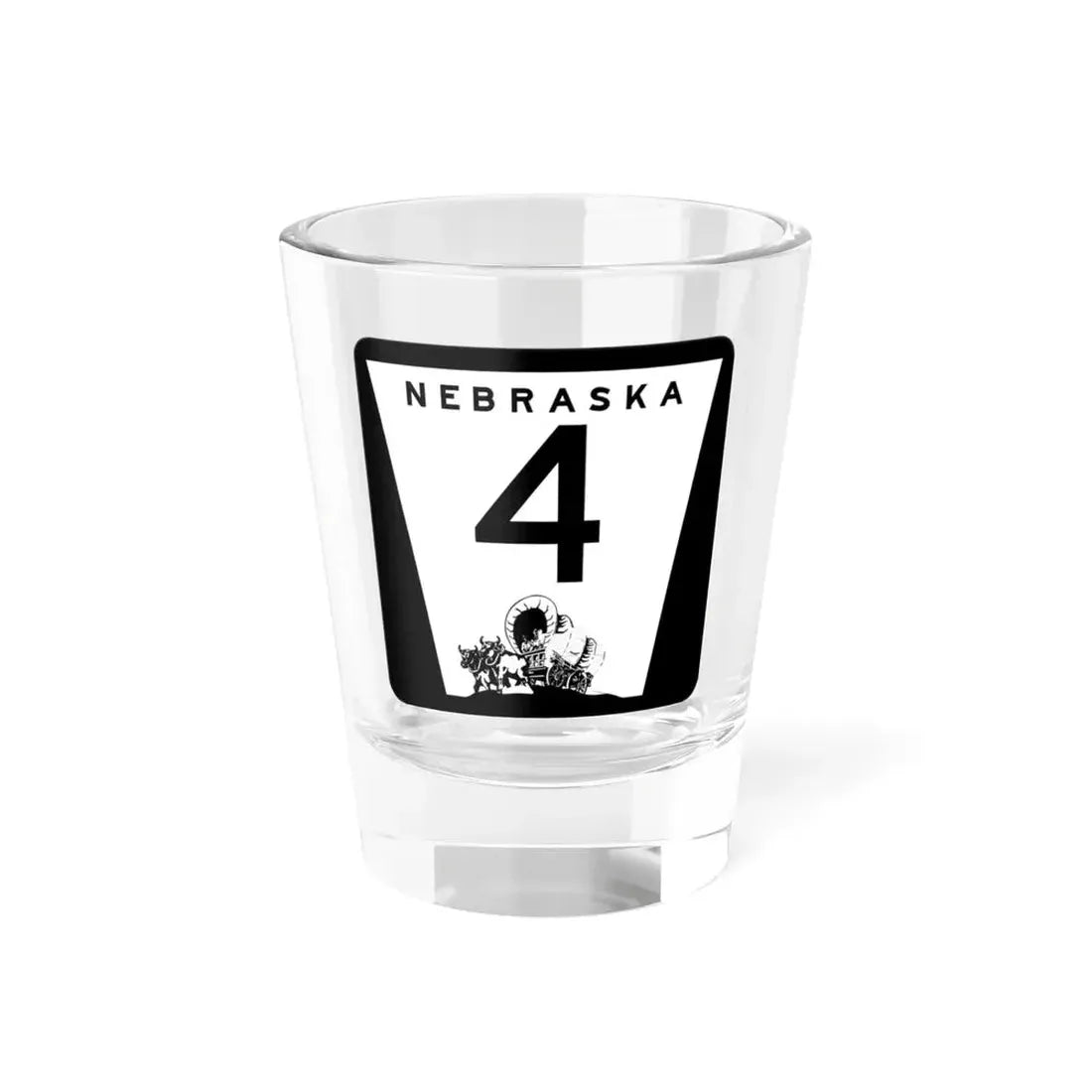 1975 Nebraska Route 4 state highway marker (Nebraska) (Road Sign) Shot Glass 1.5oz 1.5oz - Go Mug Yourself
