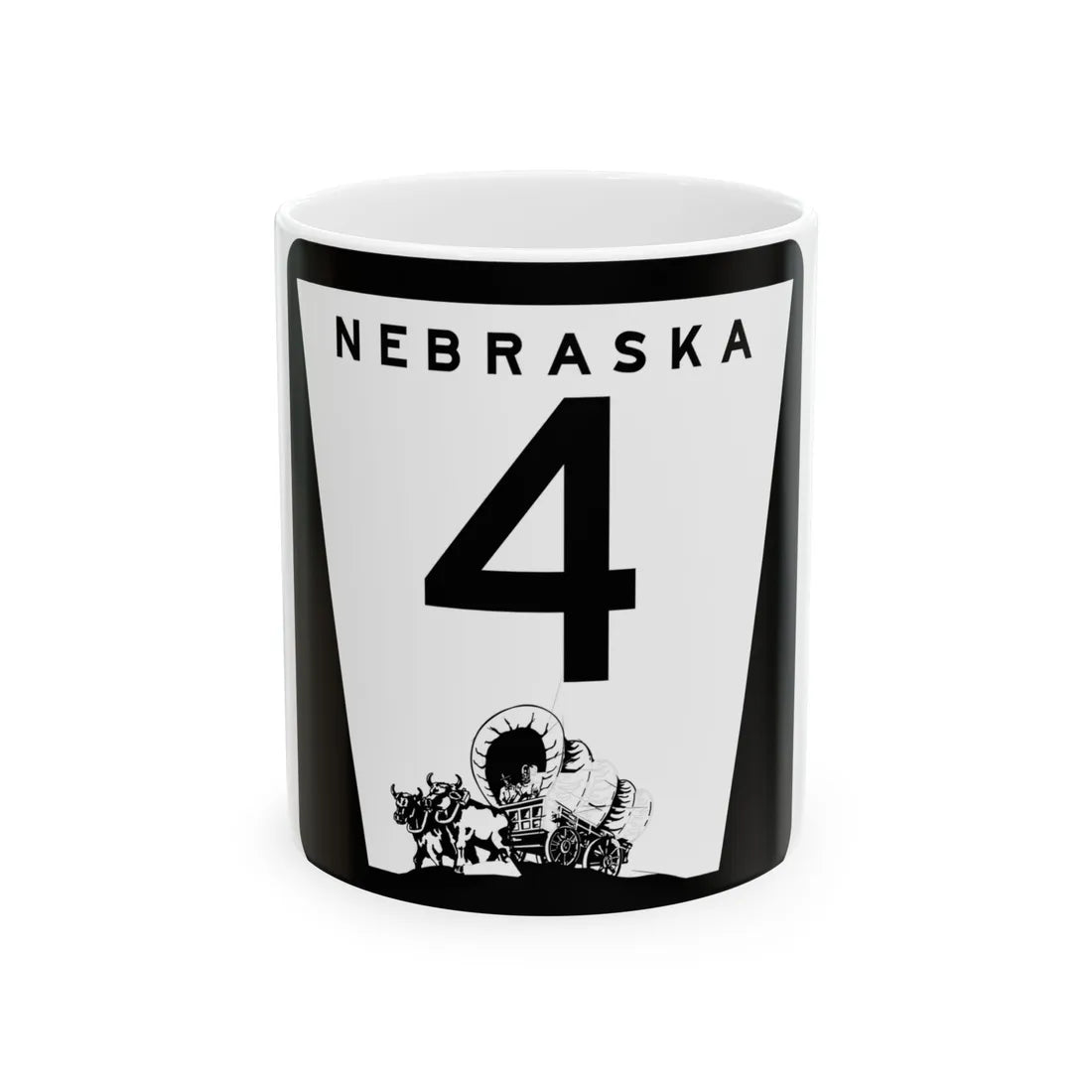 1975 Nebraska Route 4 state highway marker (Nebraska) (Road Sign) White Coffee Mug 11oz - Go Mug Yourself