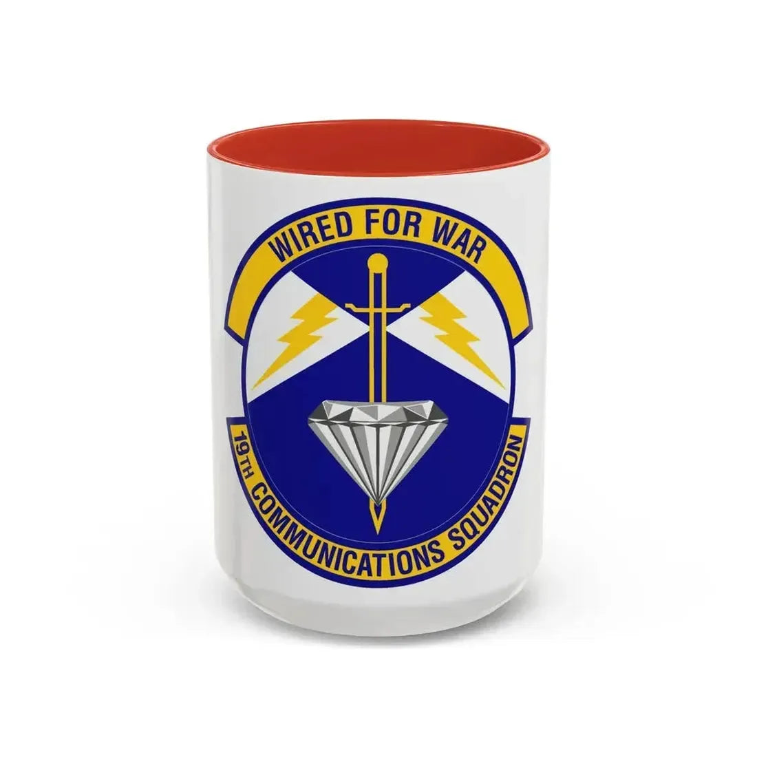 19th Communications Squadron (U.S. Air Force) Accent Coffee Mug 15oz Red - Go Mug Yourself