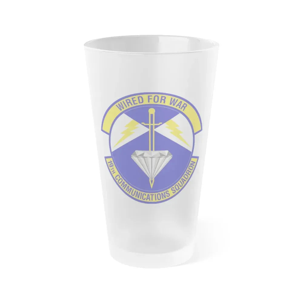 19th Communications Squadron (U.S. Air Force) Frosted Pint Glass 16oz Default Title - Go Mug Yourself