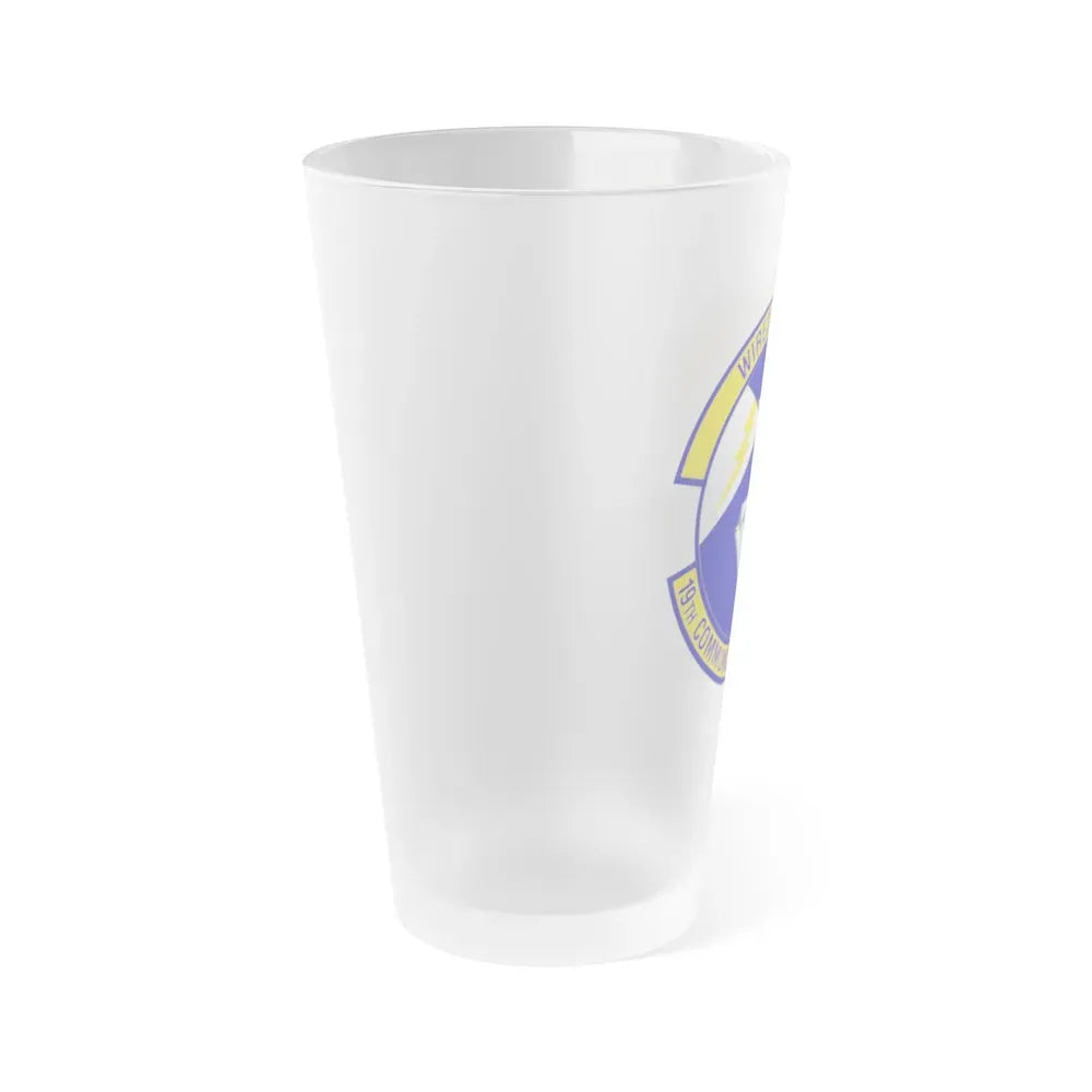 19th Communications Squadron (U.S. Air Force) Frosted Pint Glass 16oz - Go Mug Yourself