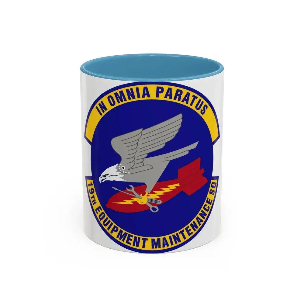 19th Equipment Maintenance Squadron (U.S. Air Force) Accent Coffee Mug 11oz Light Blue - Go Mug Yourself