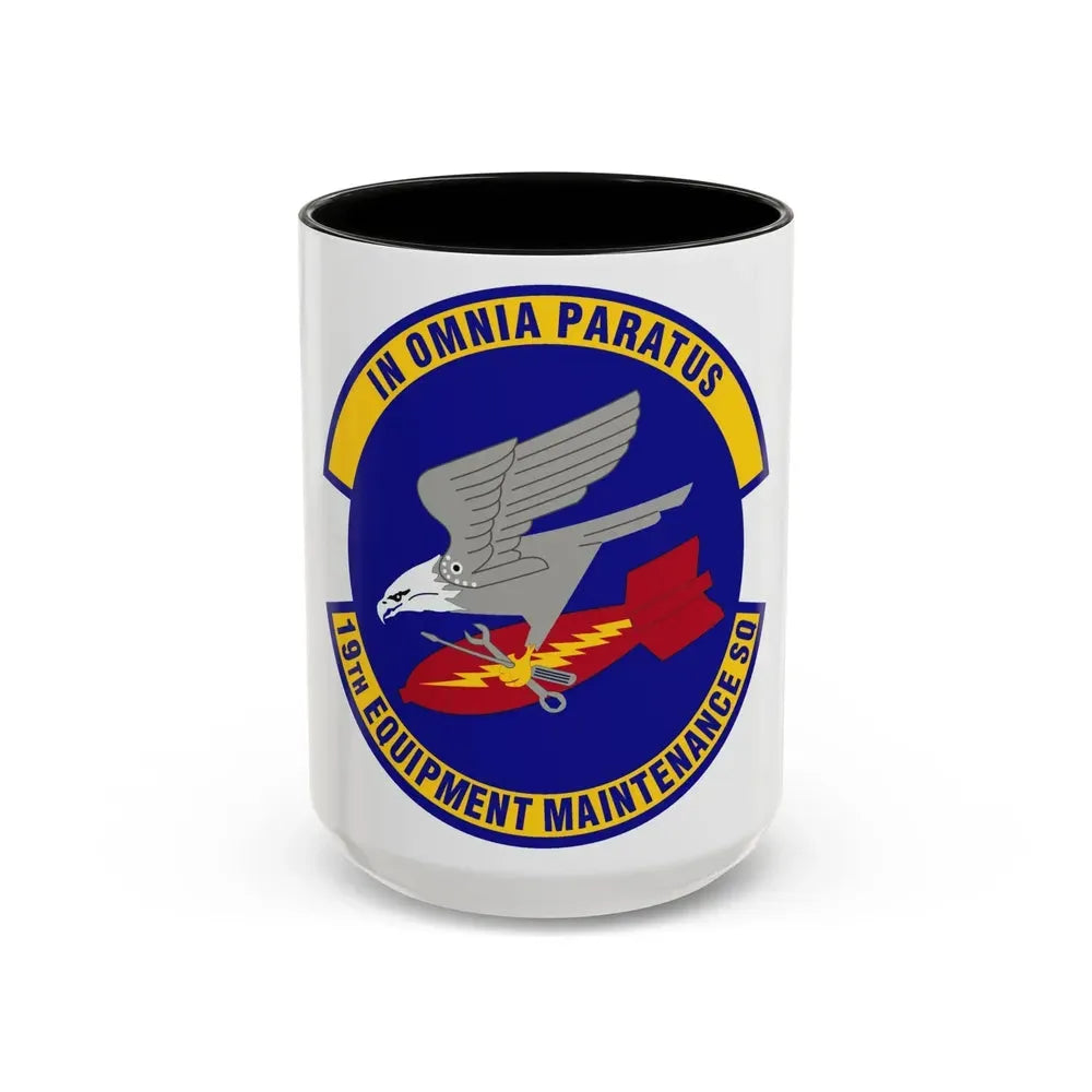 19th Equipment Maintenance Squadron (U.S. Air Force) Accent Coffee Mug 15oz Black - Go Mug Yourself
