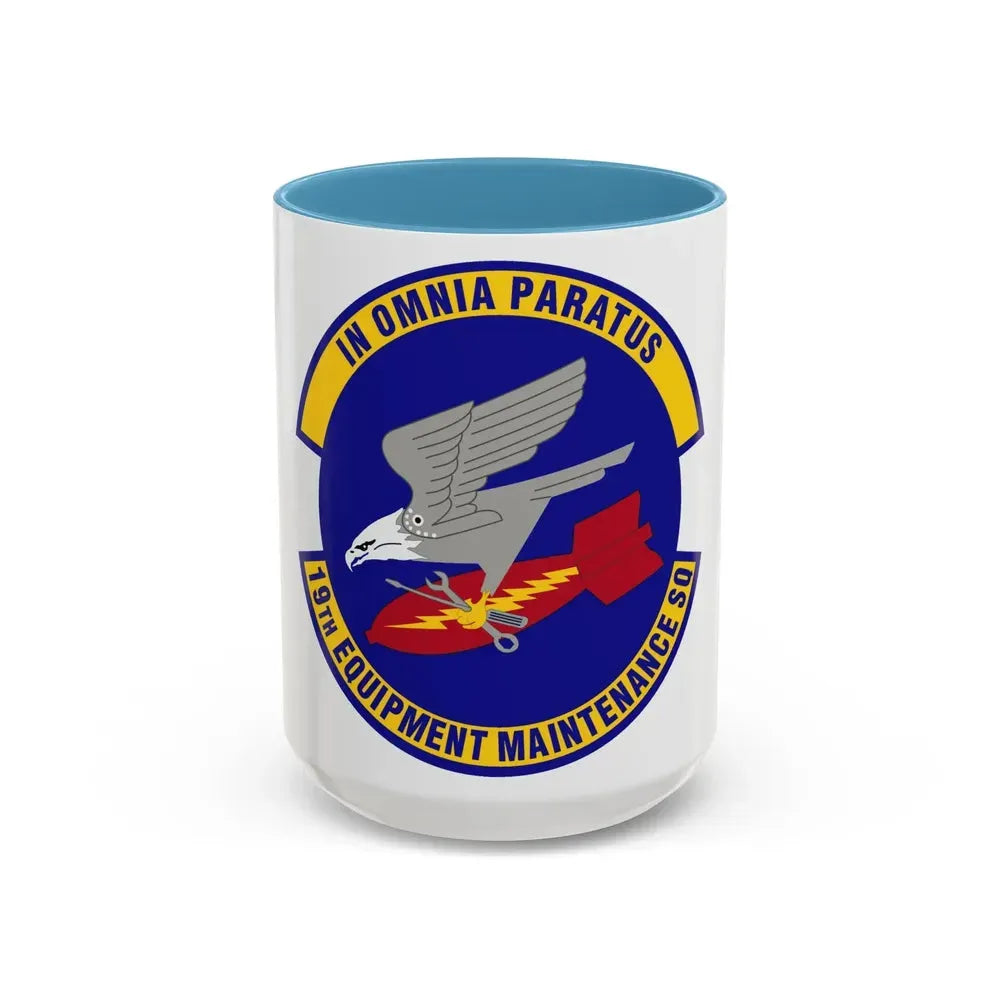 19th Equipment Maintenance Squadron (U.S. Air Force) Accent Coffee Mug 15oz Light Blue - Go Mug Yourself
