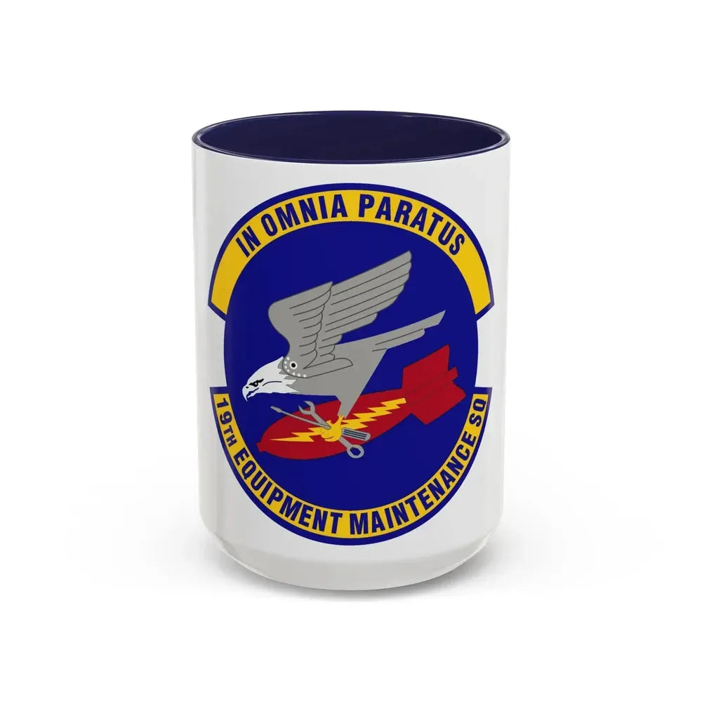 19th Equipment Maintenance Squadron (U.S. Air Force) Accent Coffee Mug 15oz Navy - Go Mug Yourself