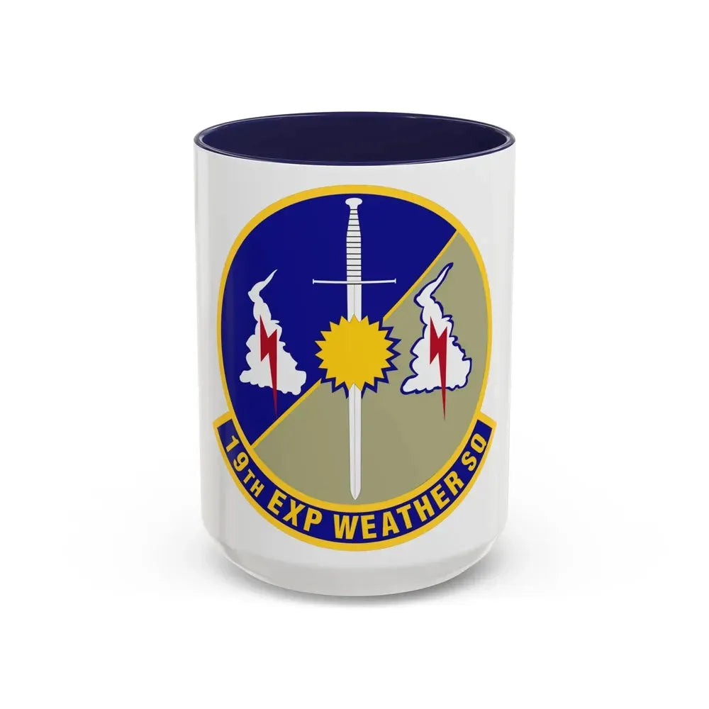 19th Expeditionary Weather Squadron (U.S. Air Force) Accent Coffee Mug 15oz Navy - Go Mug Yourself