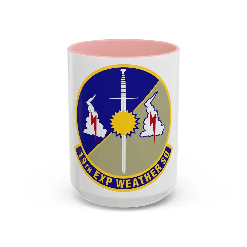 19th Expeditionary Weather Squadron (U.S. Air Force) Accent Coffee Mug 15oz Pink - Go Mug Yourself
