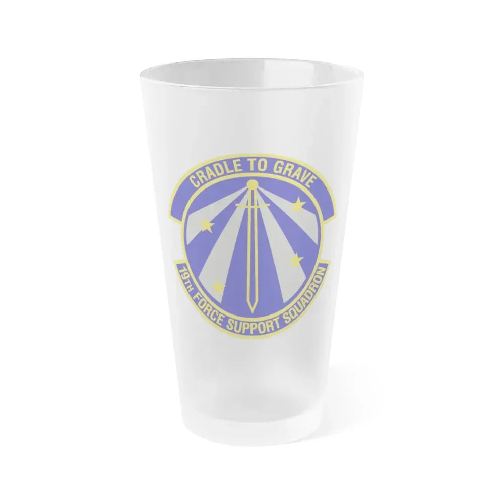 19th Force Support Squadron (U.S. Air Force) Frosted Pint Glass 16oz Default Title - Go Mug Yourself