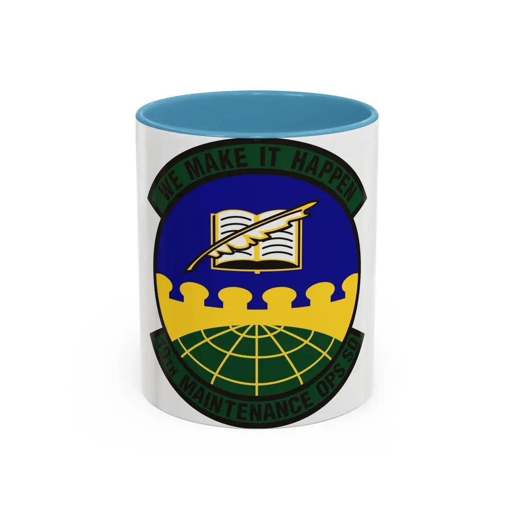 19th Maintenance Operations Squadron (U.S. Air Force) Accent Coffee Mug 11oz Light Blue - Go Mug Yourself