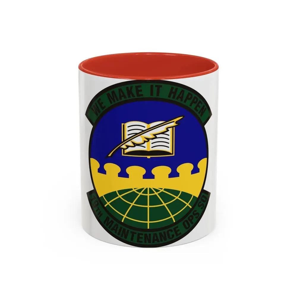 19th Maintenance Operations Squadron (U.S. Air Force) Accent Coffee Mug 11oz Red - Go Mug Yourself