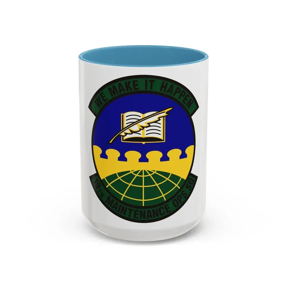 19th Maintenance Operations Squadron (U.S. Air Force) Accent Coffee Mug 15oz Light Blue - Go Mug Yourself