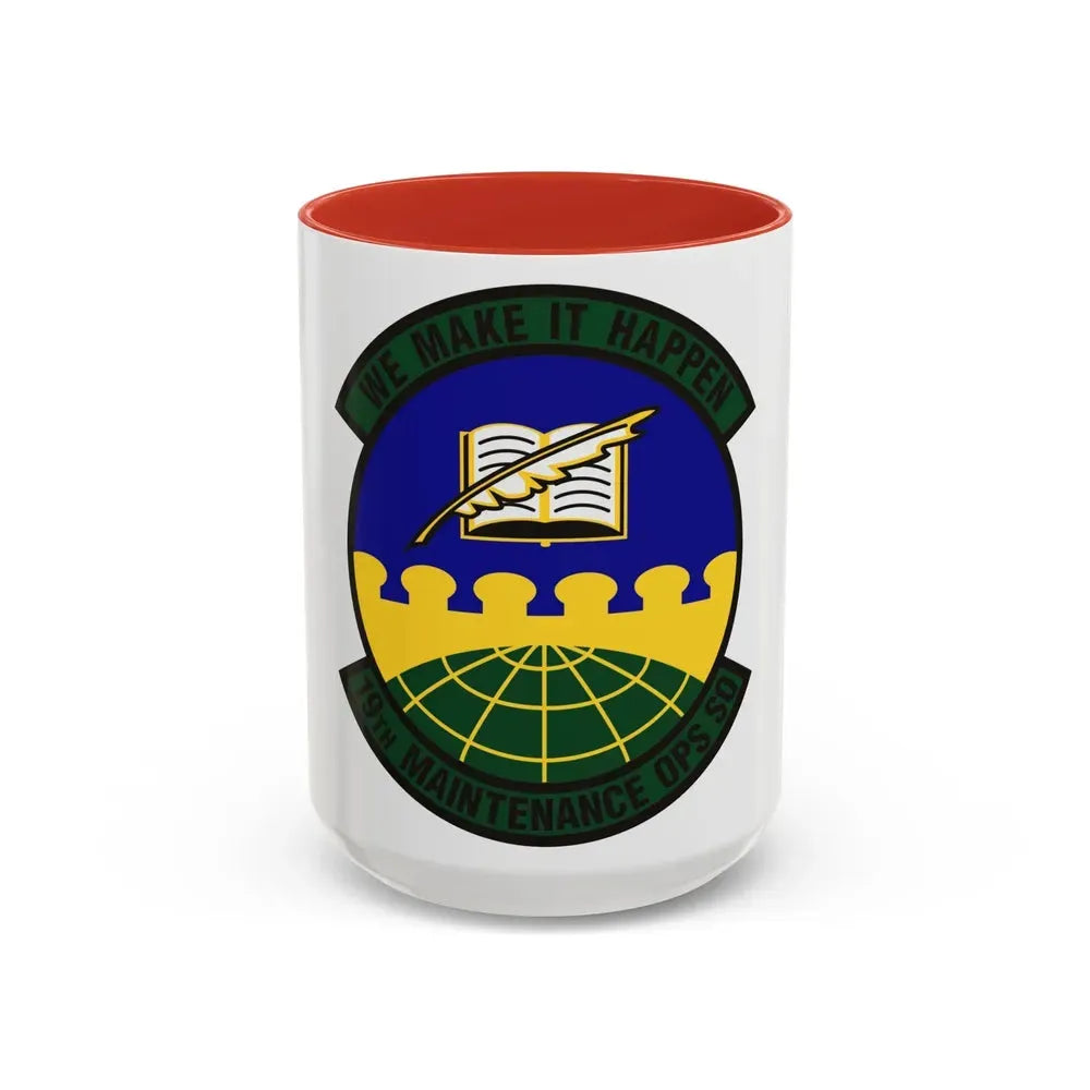 19th Maintenance Operations Squadron (U.S. Air Force) Accent Coffee Mug 15oz Red - Go Mug Yourself