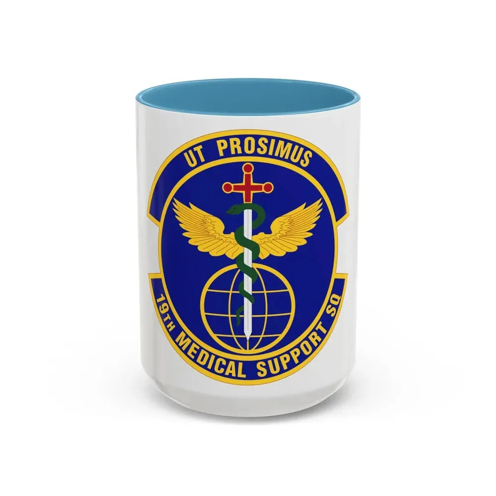19th Medical Support Squadron (U.S. Air Force) Accent Coffee Mug 15oz Light Blue - Go Mug Yourself