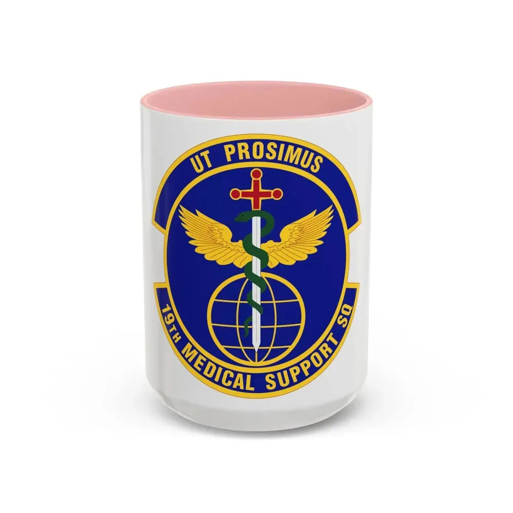19th Medical Support Squadron (U.S. Air Force) Accent Coffee Mug 15oz Pink - Go Mug Yourself