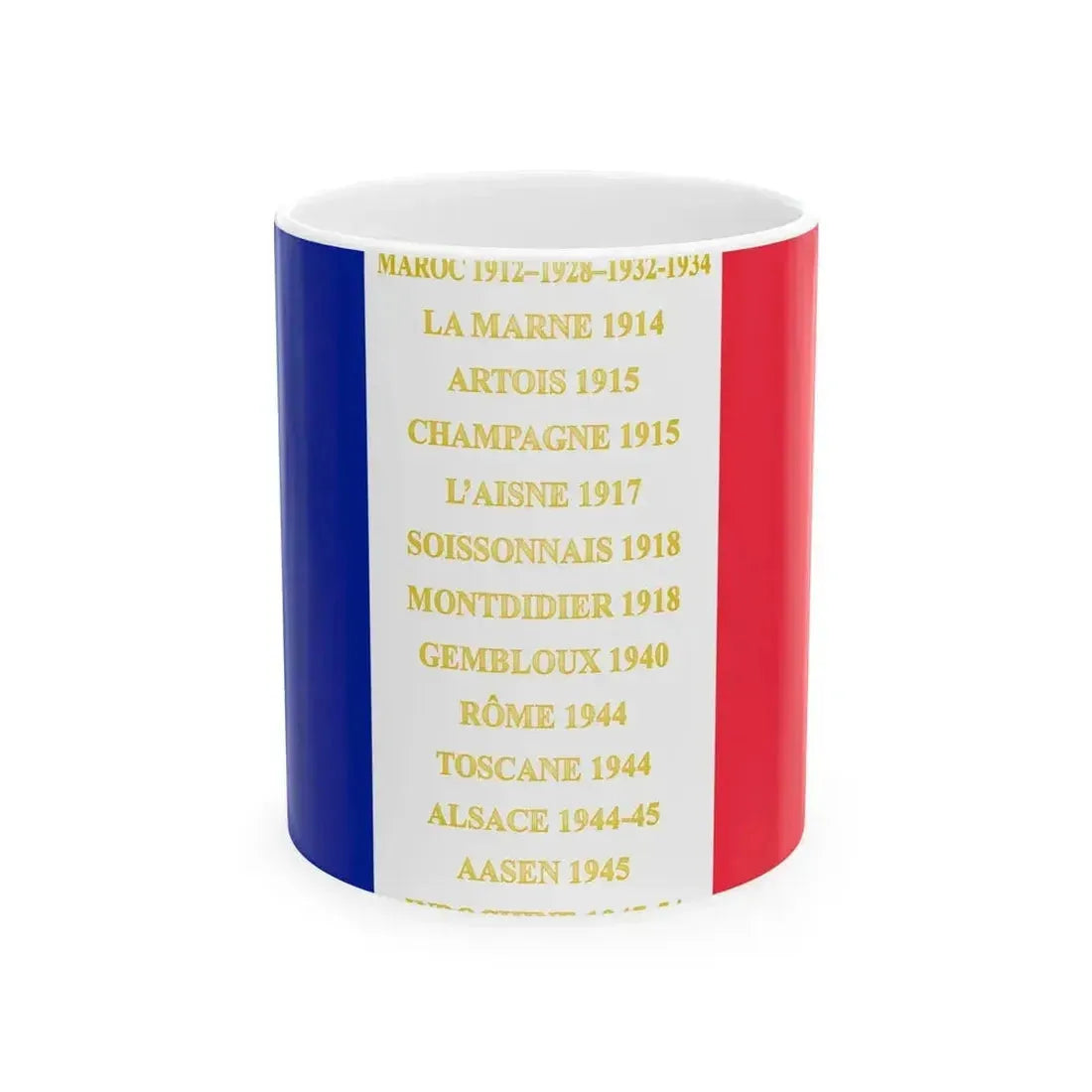 1er regiment de tirailleurs marocains - drapeau (France) White Coffee Mug 11oz - Go Mug Yourself