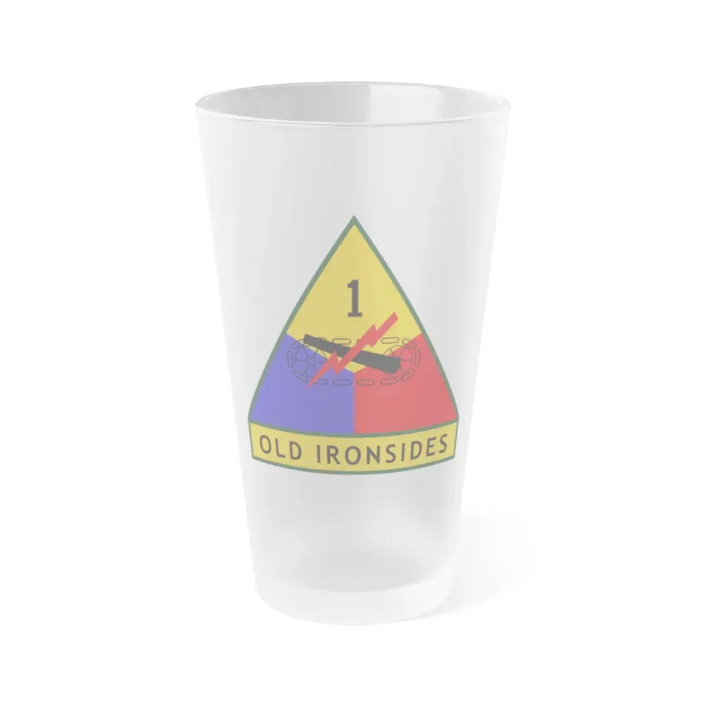 1st Armored Division (U.S. Army) Frosted Pint Glass 16oz Default Title - Go Mug Yourself