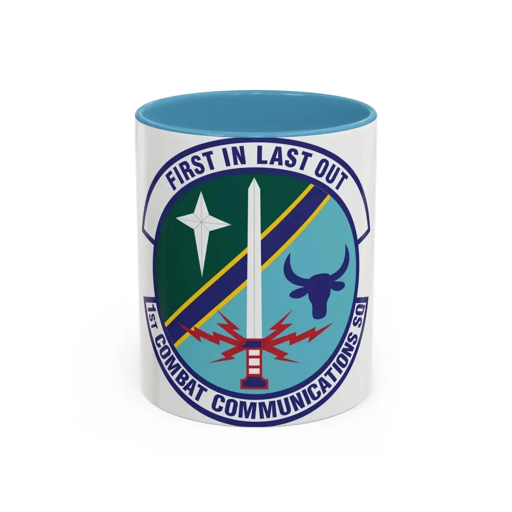 1st Combat Communications Squadron (U.S. Air Force) Accent Coffee Mug 11oz Light Blue - Go Mug Yourself