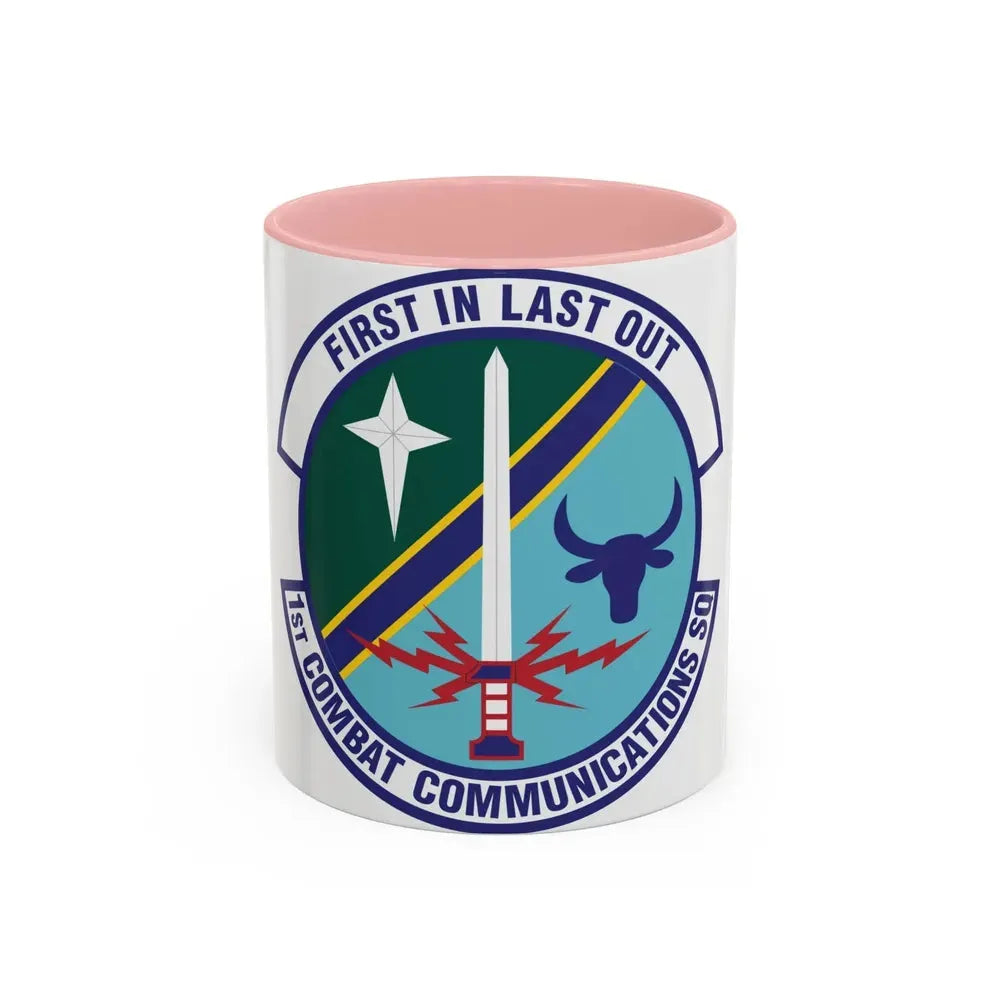 1st Combat Communications Squadron (U.S. Air Force) Accent Coffee Mug 11oz Pink - Go Mug Yourself