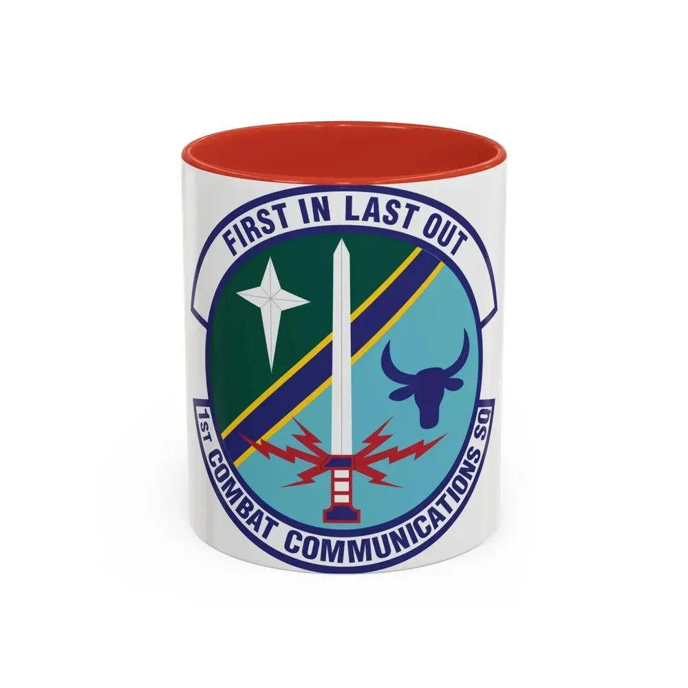 1st Combat Communications Squadron (U.S. Air Force) Accent Coffee Mug 11oz Red - Go Mug Yourself