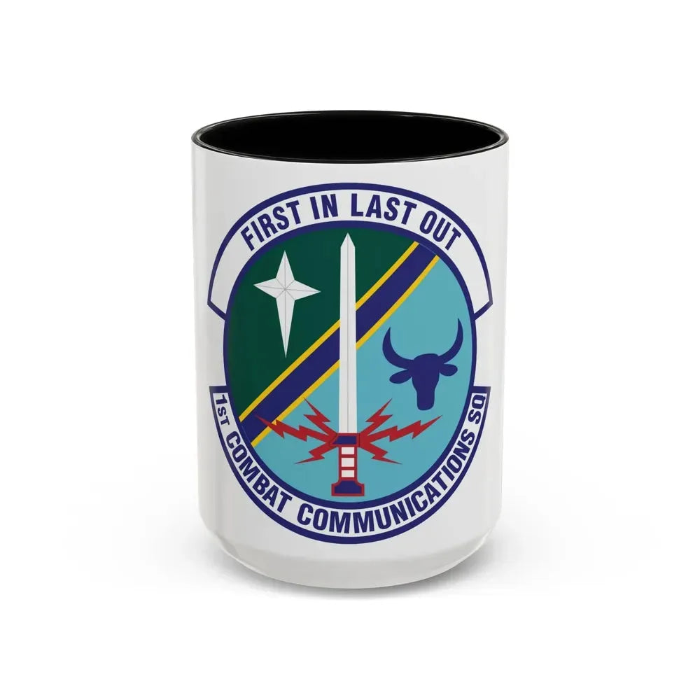 1st Combat Communications Squadron (U.S. Air Force) Accent Coffee Mug 15oz Black - Go Mug Yourself