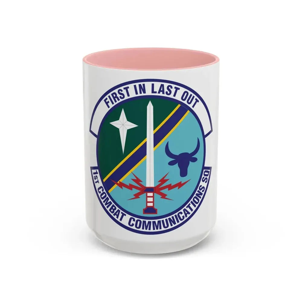1st Combat Communications Squadron (U.S. Air Force) Accent Coffee Mug 15oz Pink - Go Mug Yourself