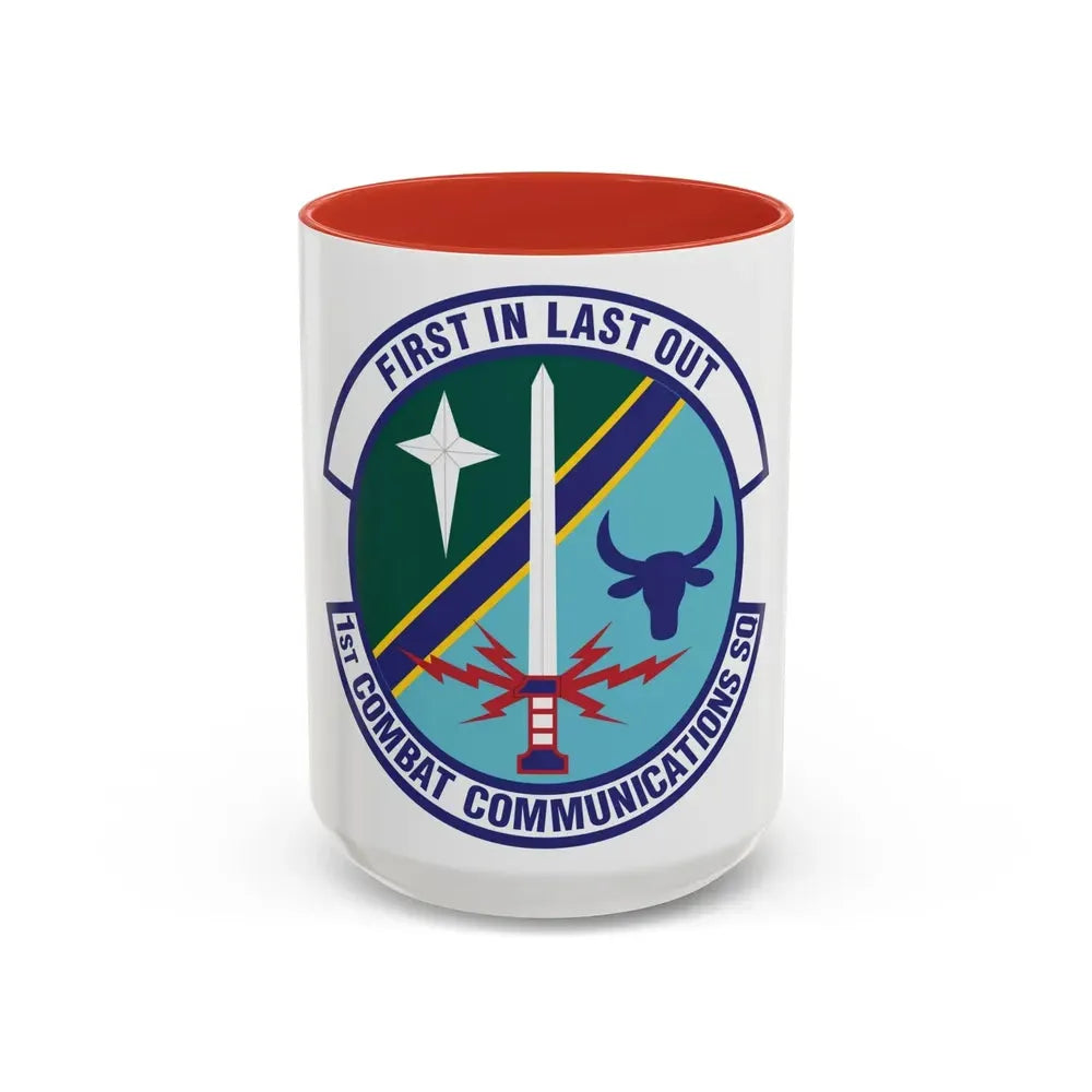 1st Combat Communications Squadron (U.S. Air Force) Accent Coffee Mug 15oz Red - Go Mug Yourself