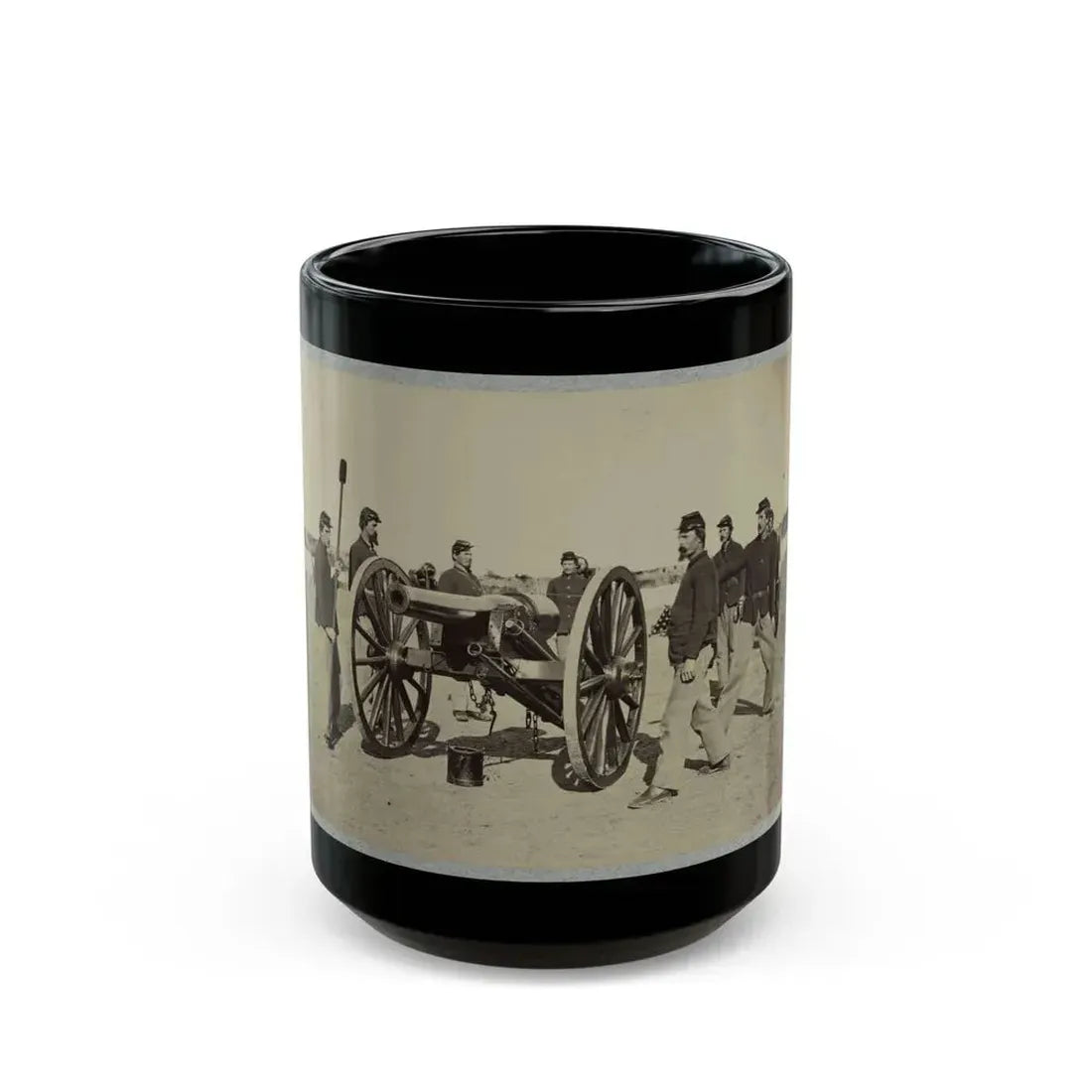 1st Conn. Artillery, Ft. Richardson, Arlington Heights, Va. 20 Pounder Parrott (U.S. Civil War) Black Coffee Mug 15oz - Go Mug Yourself