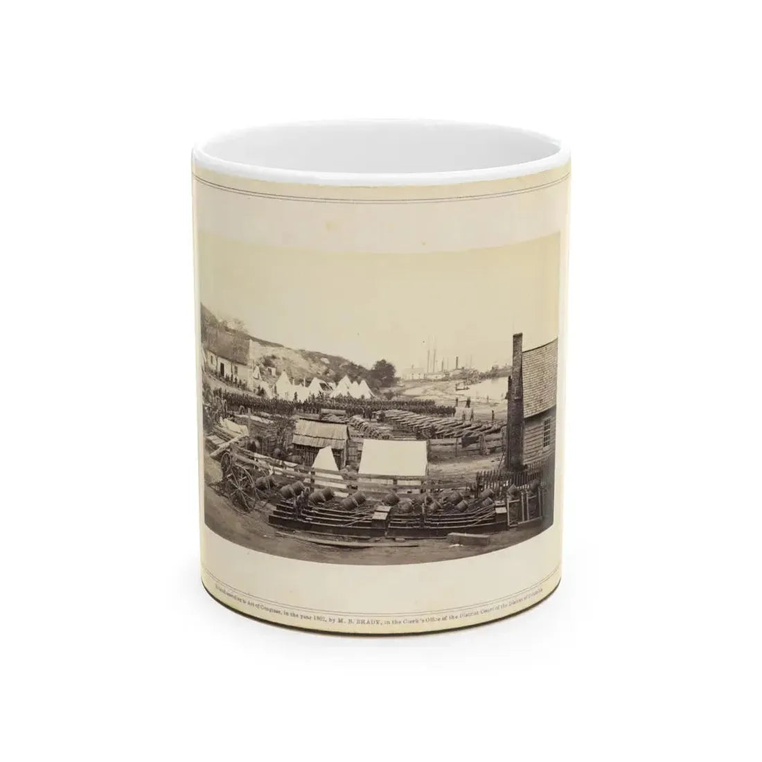 1st Connecticut Artillery Park Encamped At The Former Quarters Of The Louisiana Tigers. (U.S. Civil War) White Coffee Mug 11oz - Go Mug Yourself