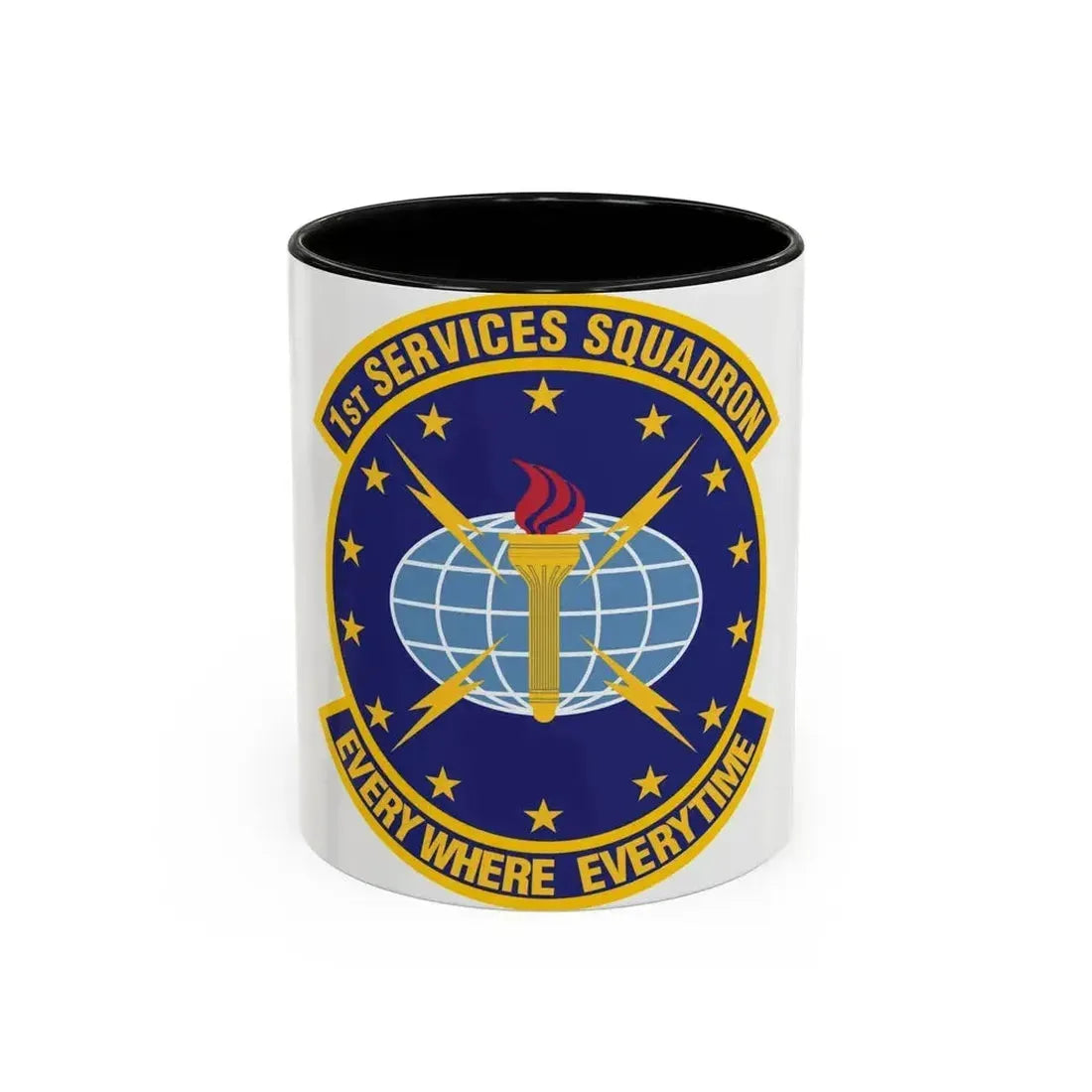 1st Services Squadron (U.S. Air Force) Accent Coffee Mug 11oz Black - Go Mug Yourself