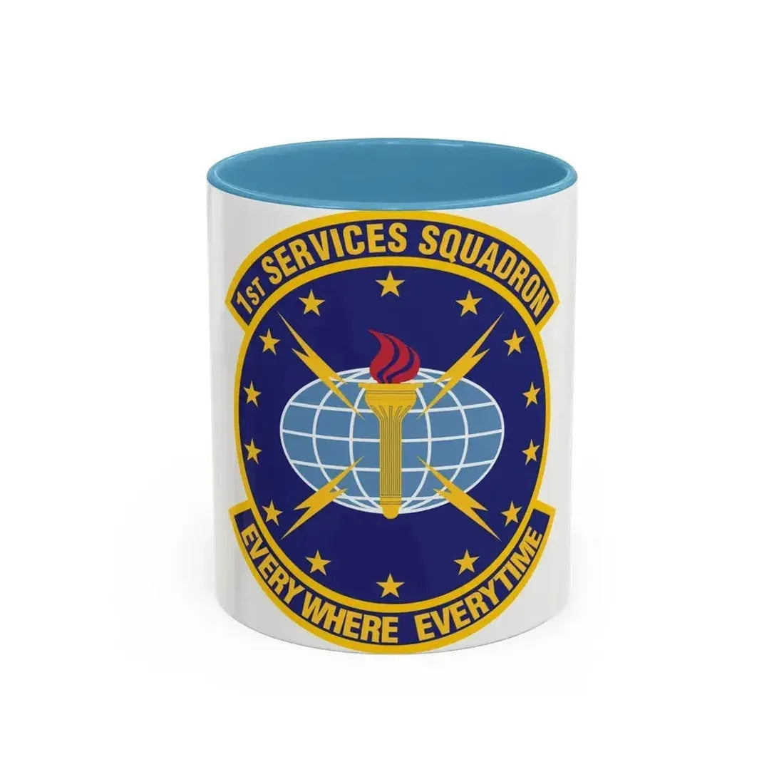 1st Services Squadron (U.S. Air Force) Accent Coffee Mug 11oz Light Blue - Go Mug Yourself