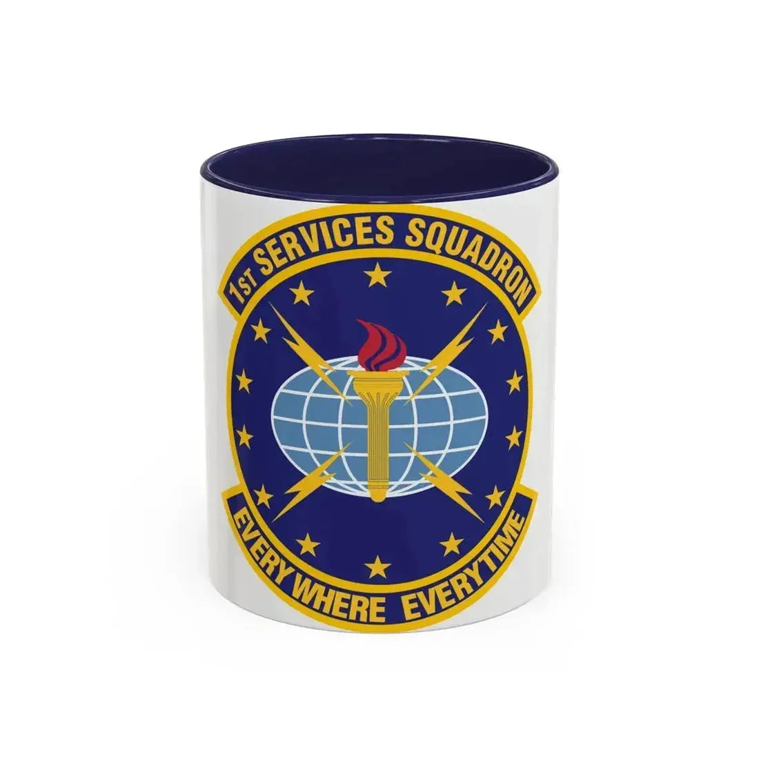 1st Services Squadron (U.S. Air Force) Accent Coffee Mug 11oz Navy - Go Mug Yourself