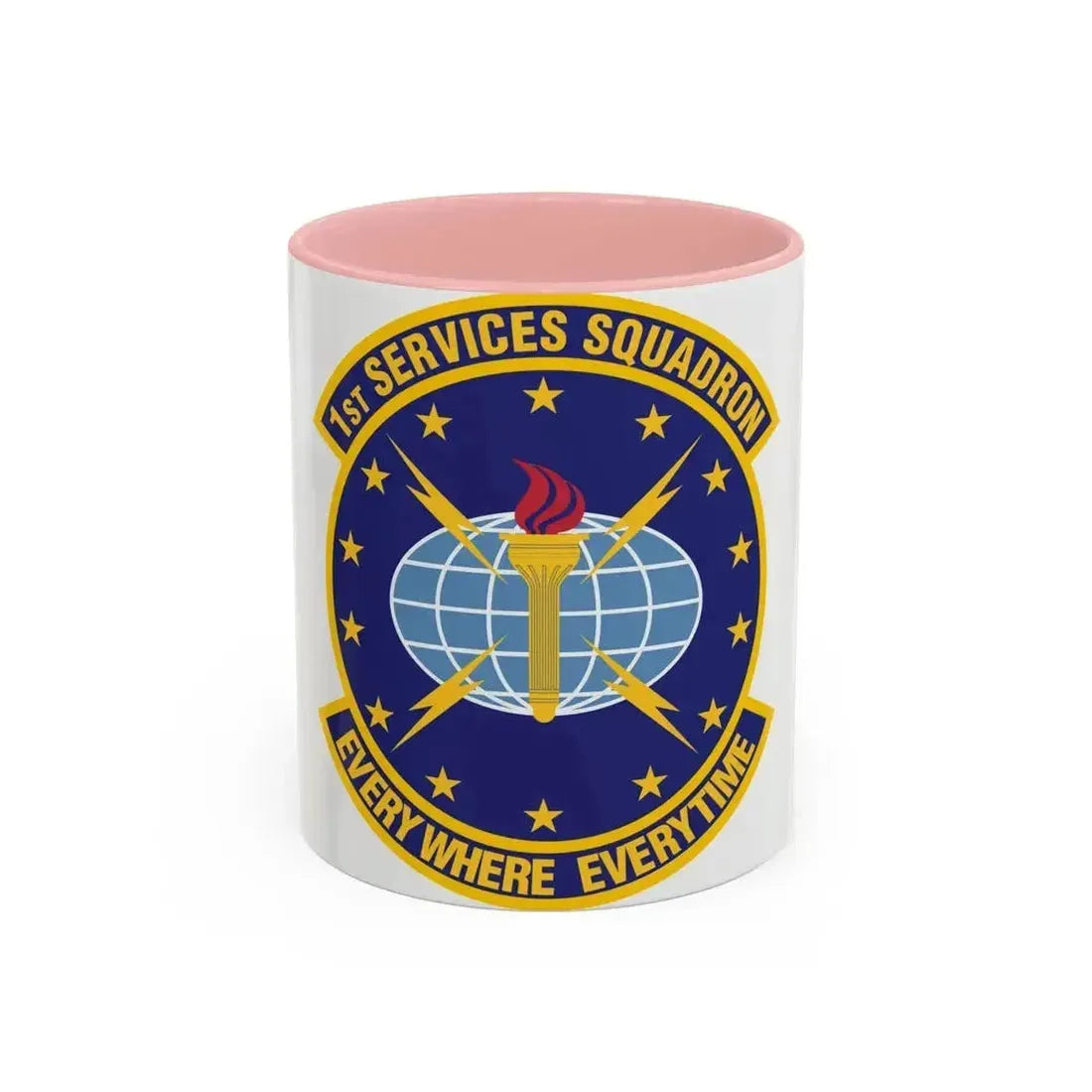 1st Services Squadron (U.S. Air Force) Accent Coffee Mug 11oz Pink - Go Mug Yourself