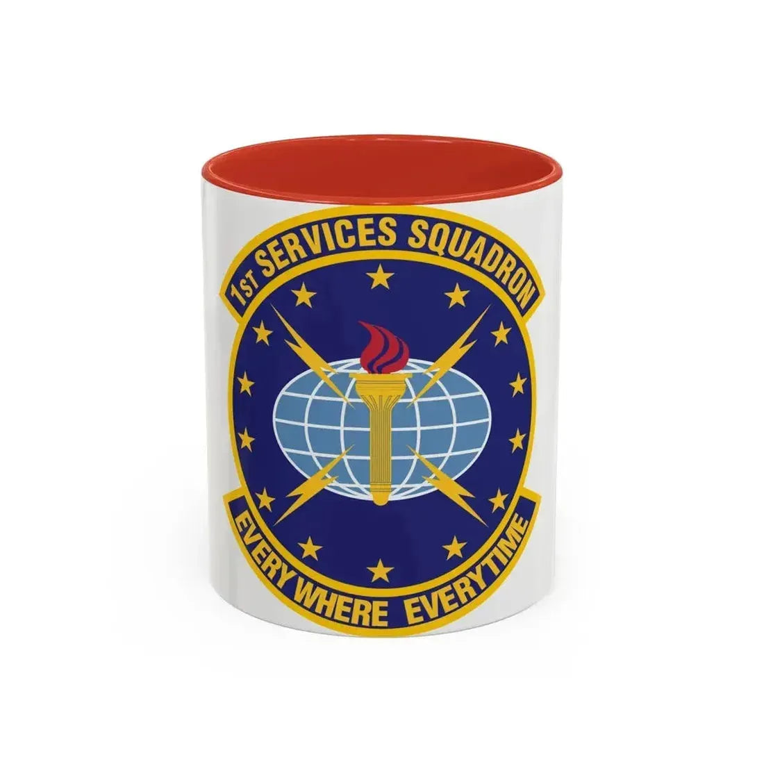 1st Services Squadron (U.S. Air Force) Accent Coffee Mug 11oz Red - Go Mug Yourself