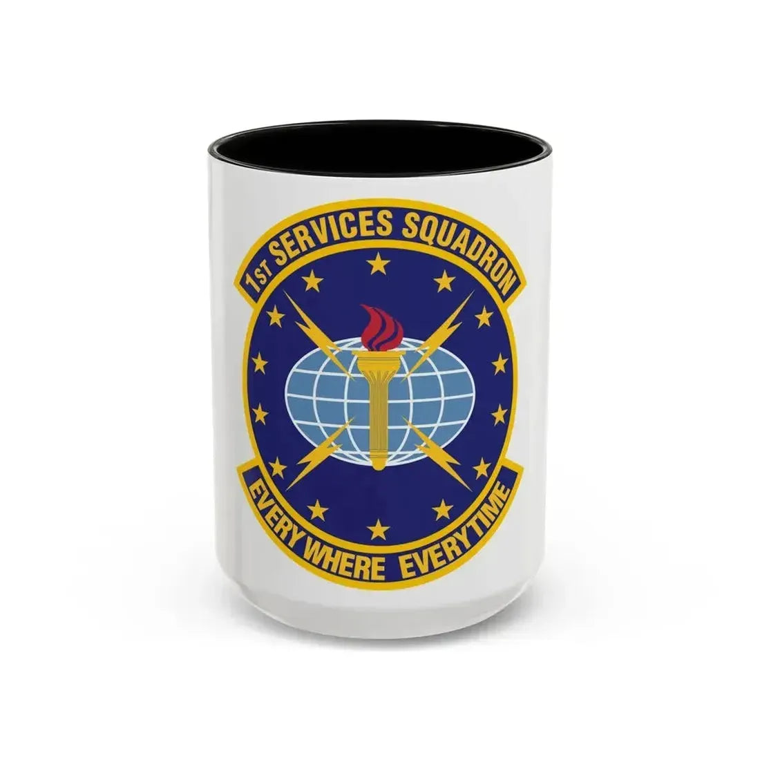1st Services Squadron (U.S. Air Force) Accent Coffee Mug 15oz Black - Go Mug Yourself