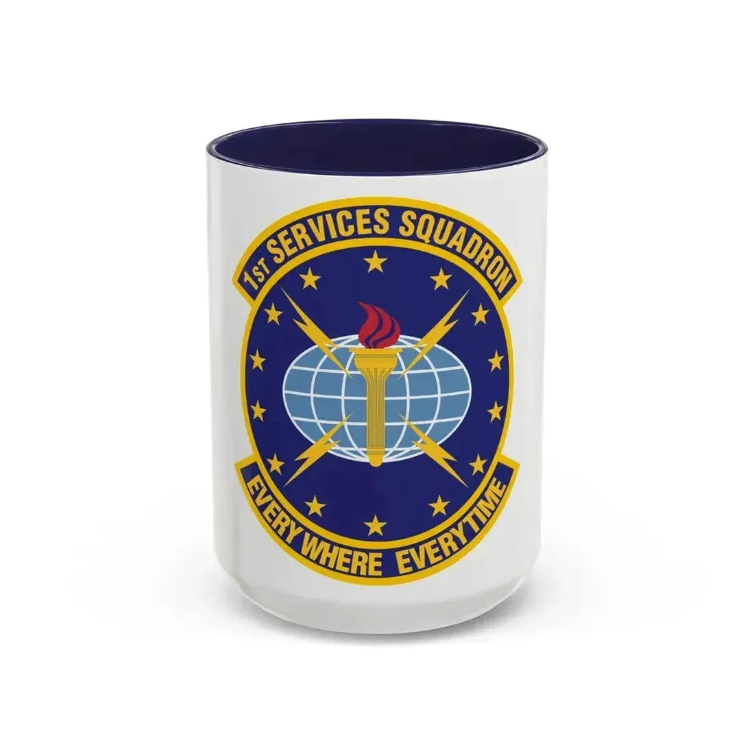 1st Services Squadron (U.S. Air Force) Accent Coffee Mug 15oz Navy - Go Mug Yourself