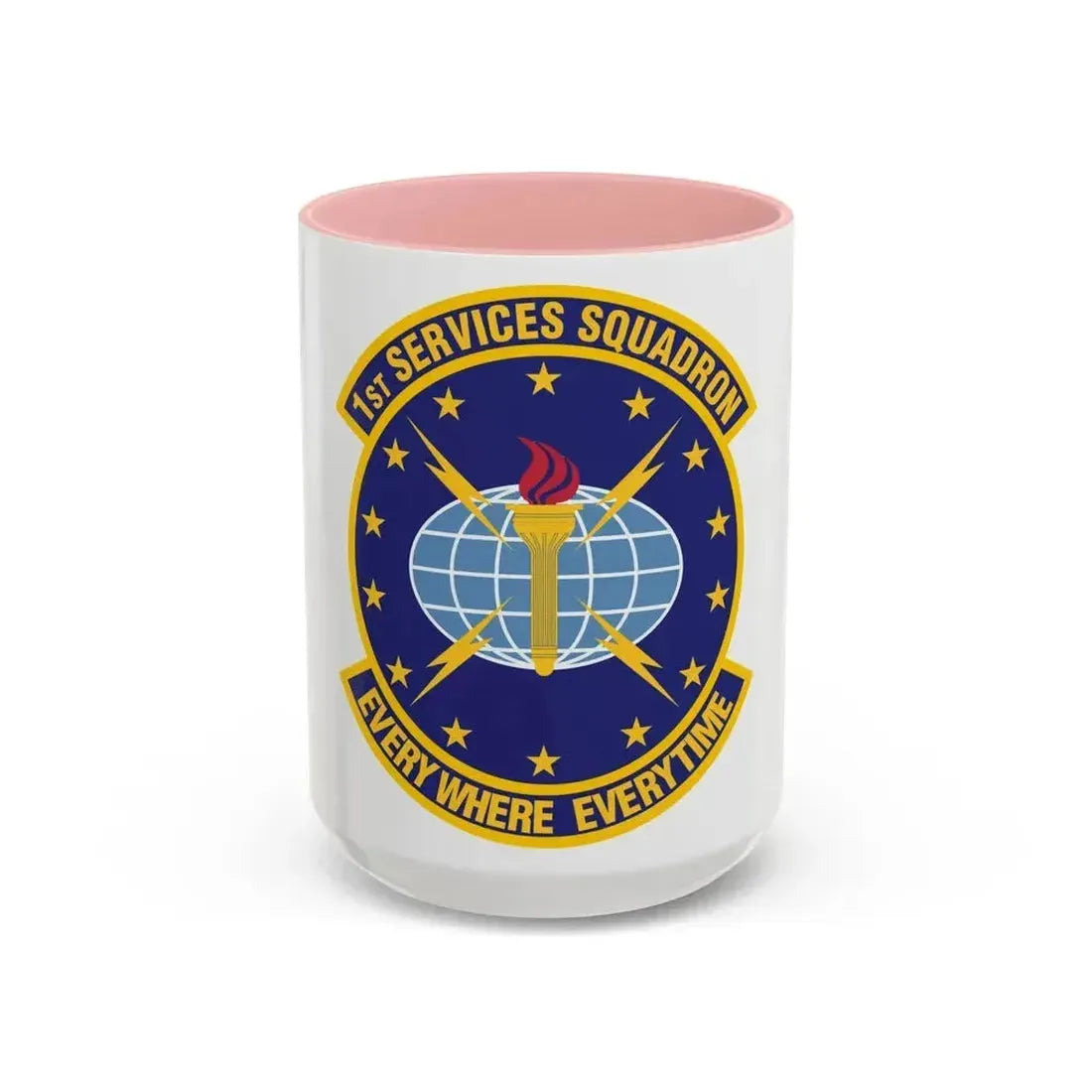 1st Services Squadron (U.S. Air Force) Accent Coffee Mug 15oz Pink - Go Mug Yourself