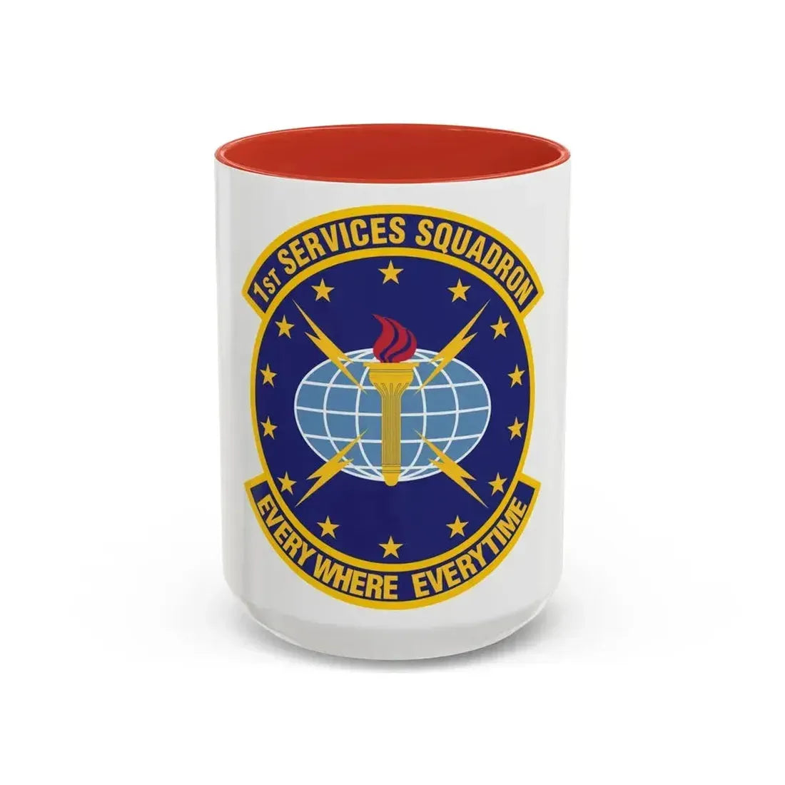 1st Services Squadron (U.S. Air Force) Accent Coffee Mug 15oz Red - Go Mug Yourself