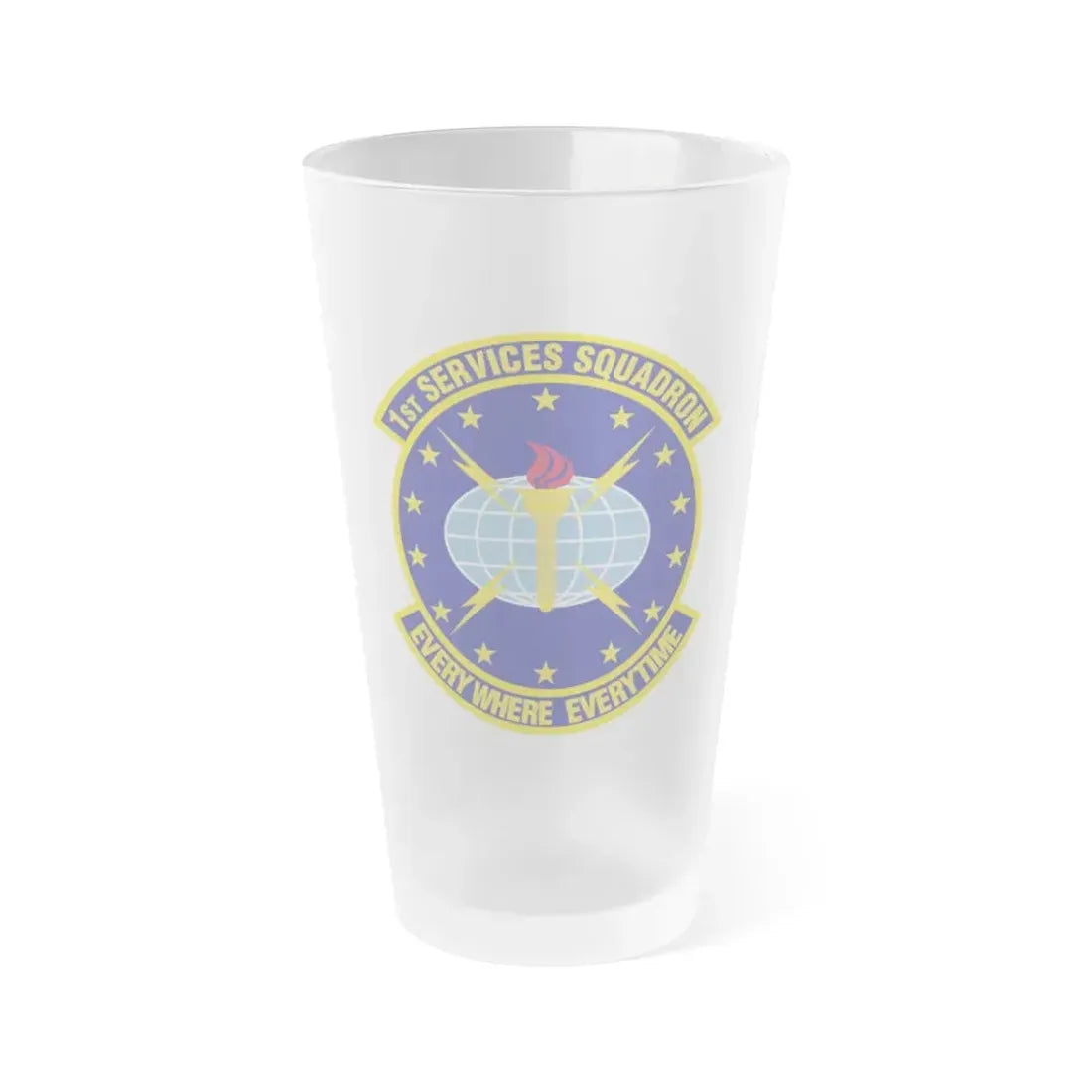 1st Services Squadron (U.S. Air Force) Frosted Pint Glass 16oz 16oz Frosted - Go Mug Yourself
