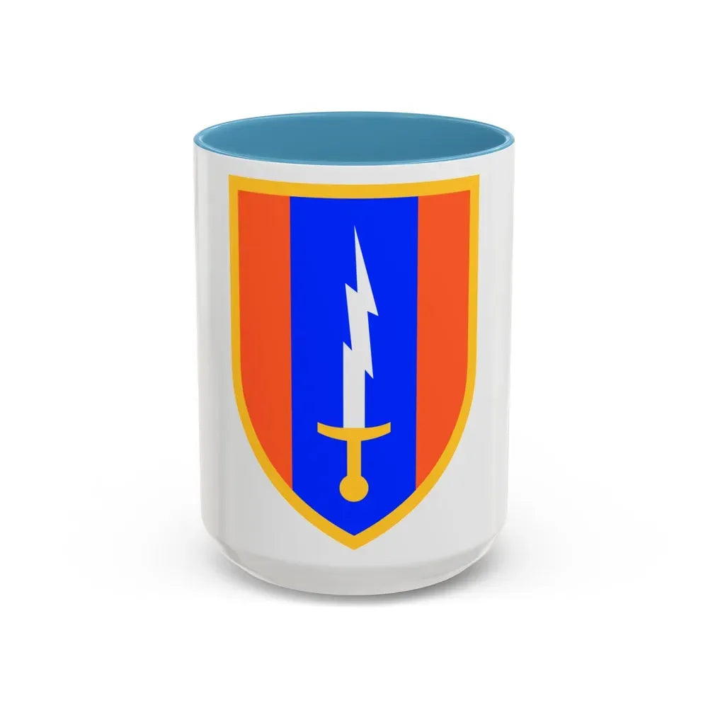 1st Signal Brigade (U.S. Army) Accent Coffee Mug 15oz Light Blue - Go Mug Yourself