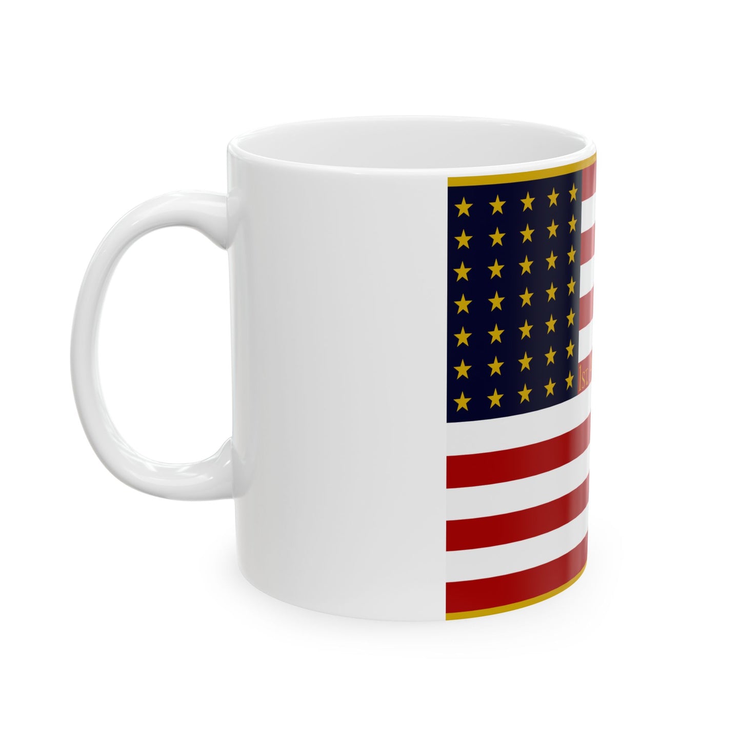 1ST. ARK. INF. U.S. VOLS. National Flag (United States) White Coffee Mug-Go Mug Yourself