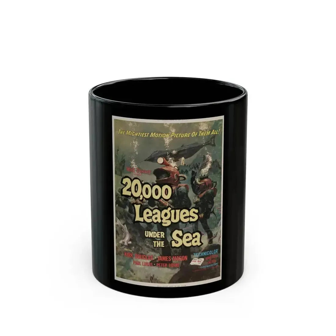 20,000 LEAGUES UNDER THE SEA 1954 Movie Poster - Black Coffee Mug 11oz - Go Mug Yourself