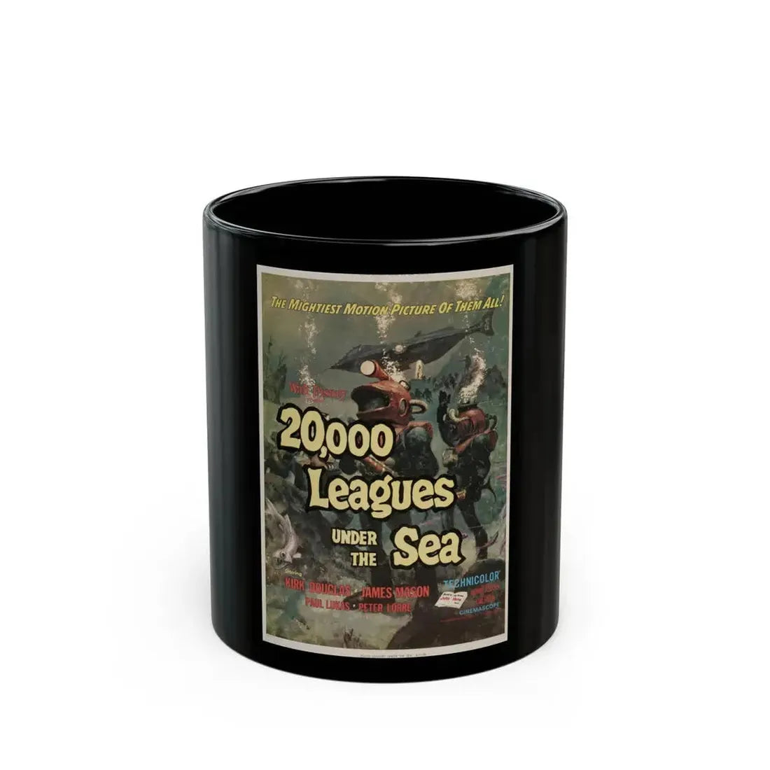 20,000 LEAGUES UNDER THE SEA 1954 Movie Poster - Black Coffee Mug 11oz - Go Mug Yourself