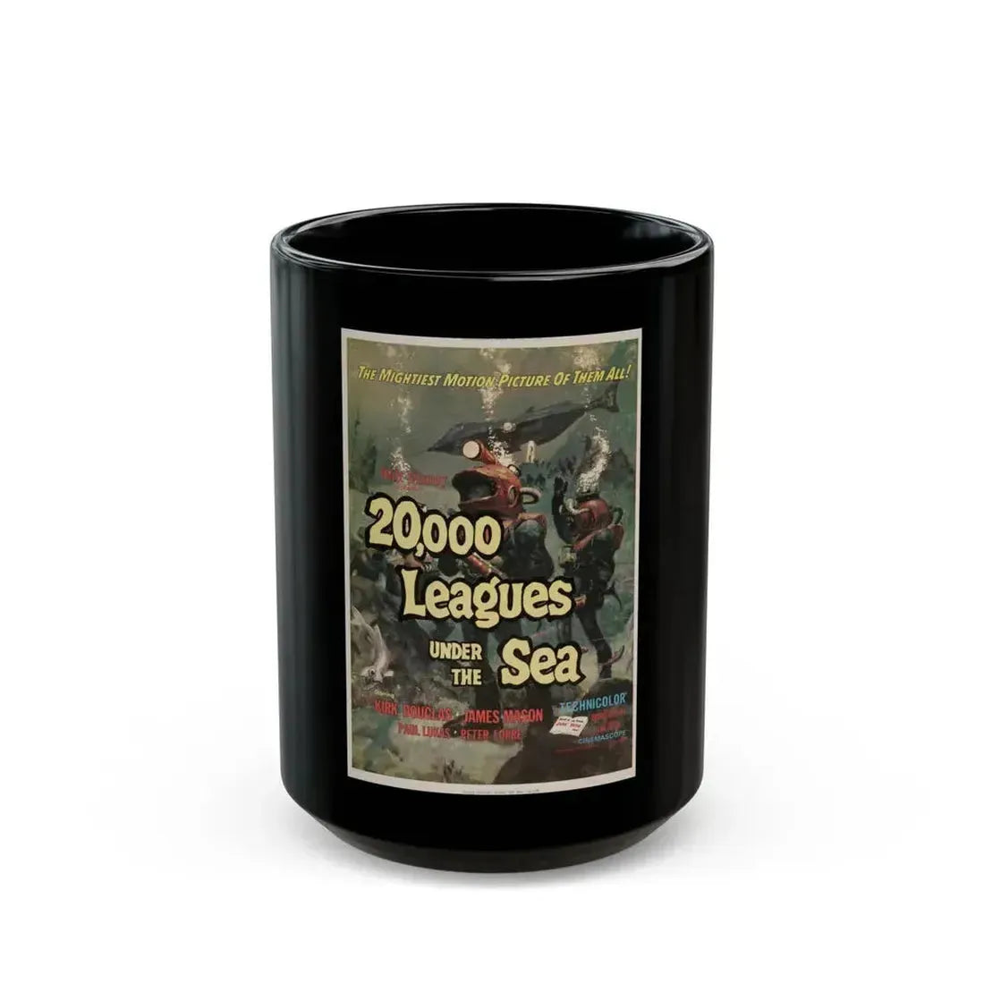 20,000 LEAGUES UNDER THE SEA 1954 Movie Poster - Black Coffee Mug 15oz - Go Mug Yourself