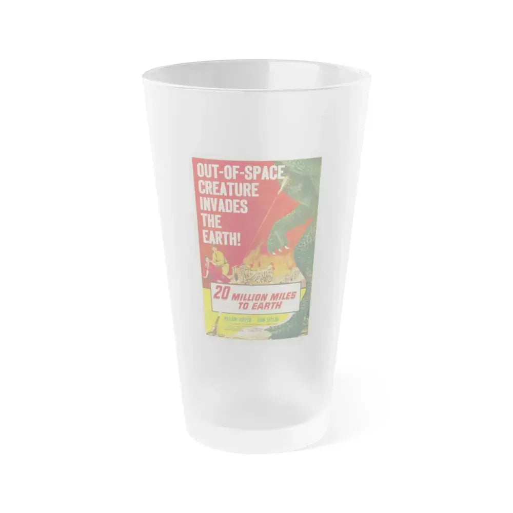 20 MILLION MILES TO EARTH 1957 Movie Poster - Frosted Pint Glass 16oz 16oz Frosted - Go Mug Yourself